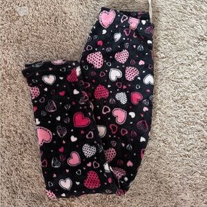 New Mix Black and Pink Heart Pajama Pants
